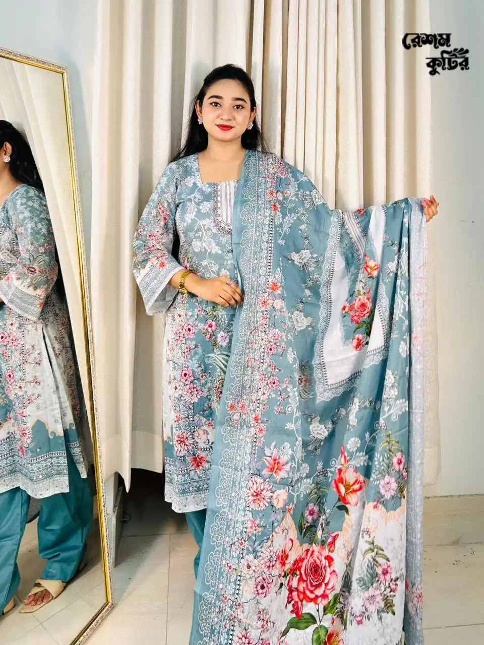 Premium quality digital printed lawn three-piece